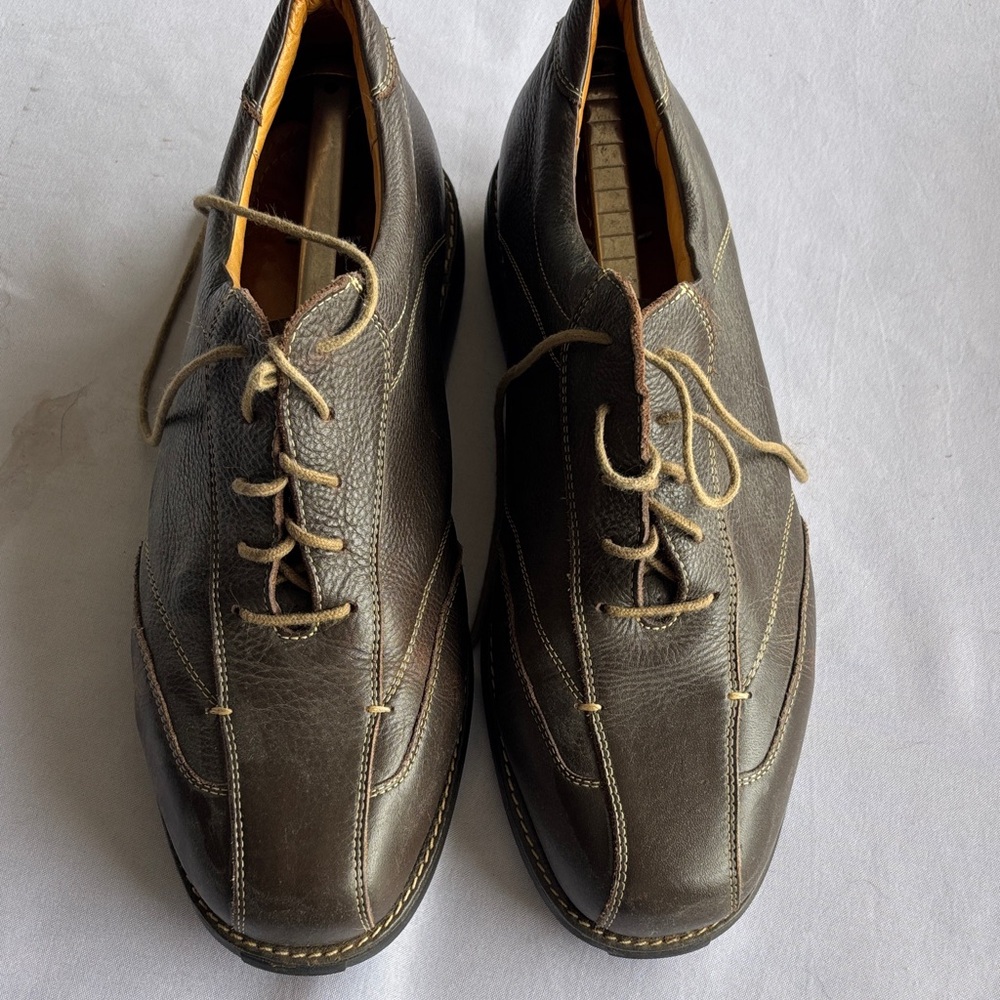 Sandro Moscoloni Men's Dark Brown Leather Lace-Up Oxfords